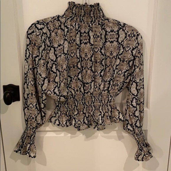 Shinestar Tops - Snake Print Blouse